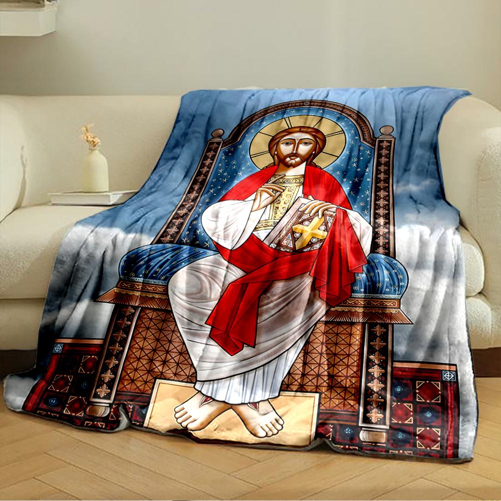 Sacred Icon Style Blanket DesignFlannel blanket for bedroom, living room, sofa, and nap