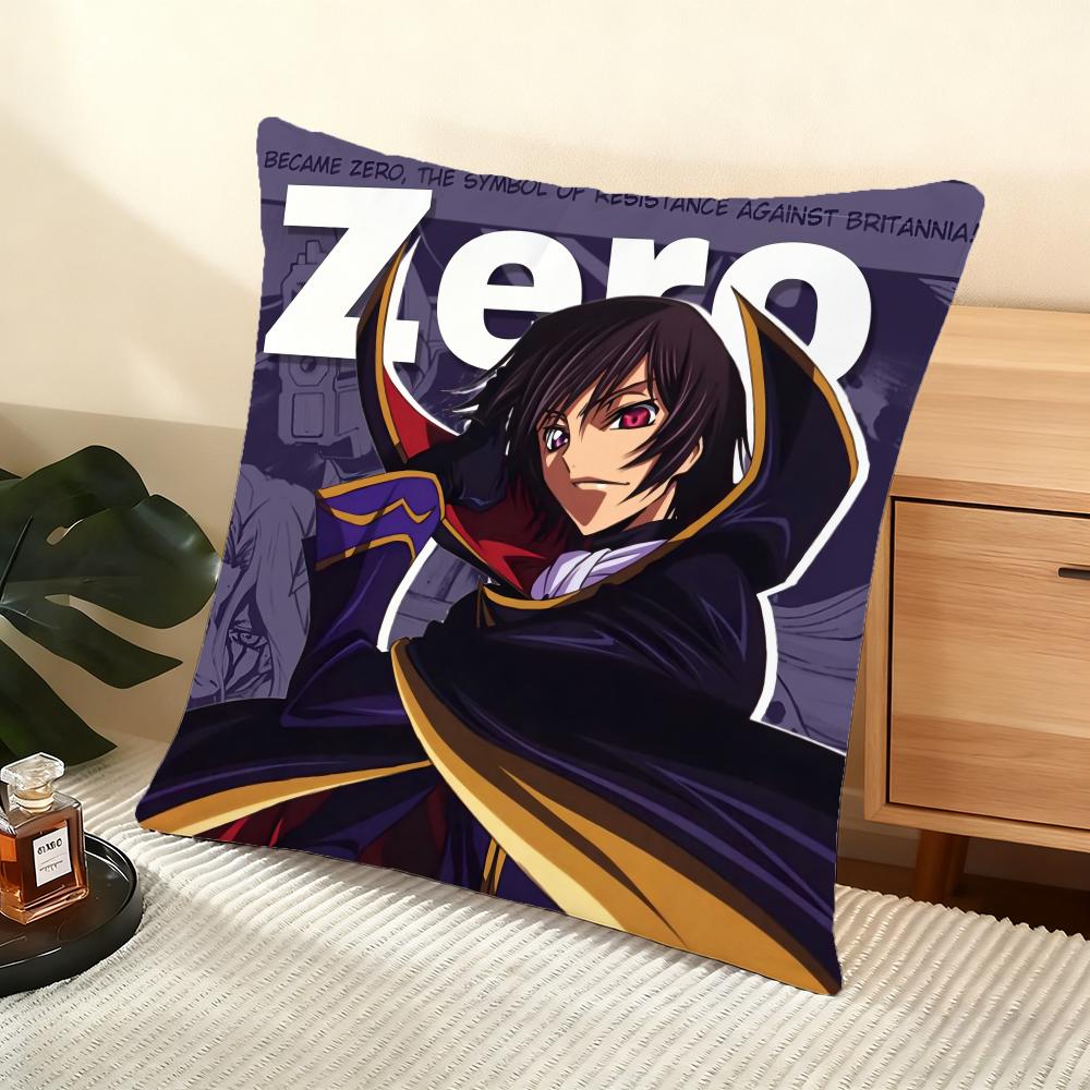 Anime CcODE GEASS Cushion Cover Soft Short Plush Pillow Cover Smooth Cozy Texture Aesthetic Cushion Case Home Decor