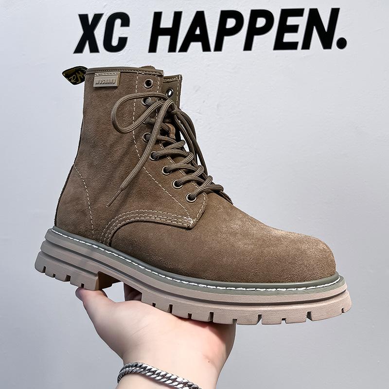 Пара высоких ботинок Martin 2025 года, осенние европейские и американские ботинки с откидным мехом, большие желтые ботинки, повседневные ботинки для пустыни 8668-A