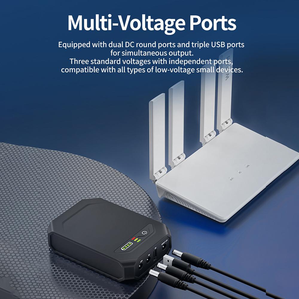 11111mAh High-Capacity UPS Uninterruptible Power Supply 1V9V11V Optical Cat Monitor Backup for Router & Network Equipment