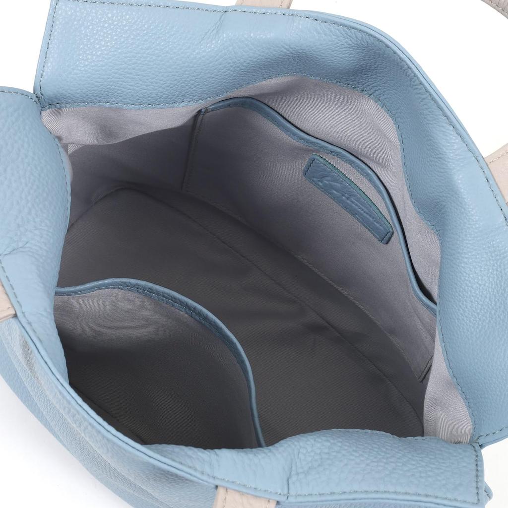 Повседневная сумка из коровьей кожи сине-серая 84821 [Kitamura] Y-1424 Женская серая/светлая