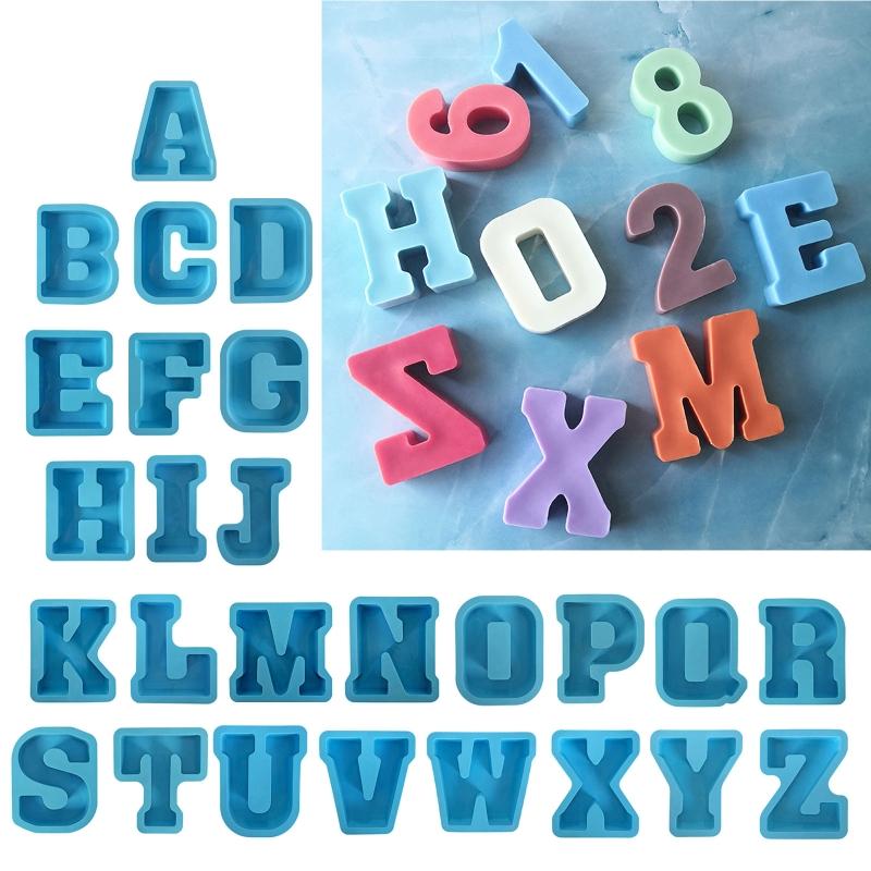 3D Силиконовые формы с буквами от A до Z, Форма для эпоксидной смолы, Поделки своими руками, Форма для полимерной глины, Форма для гипса, Инструменты для изготовления свечей и мыла ручной работы