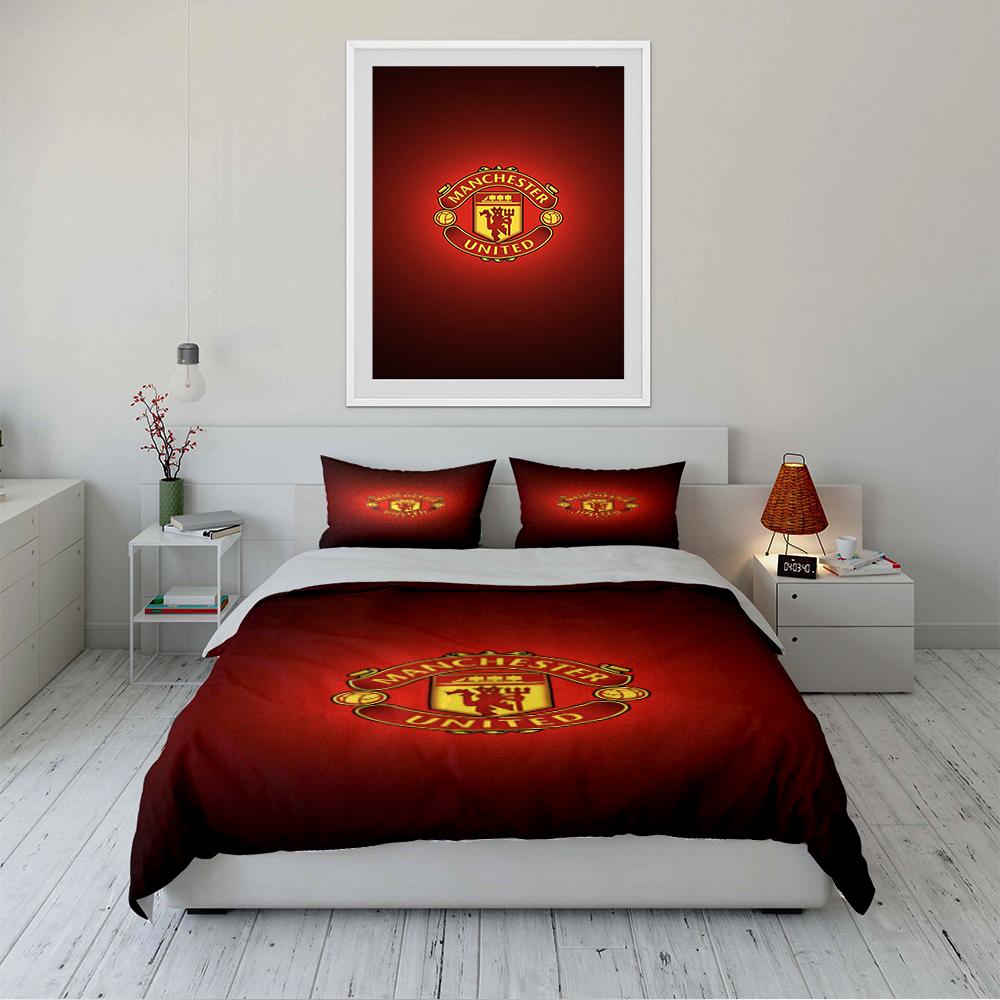 Manchester United Logo Bedding Set Bedding set (1 duvet cover, 2 pillowcases, duvet not included)
