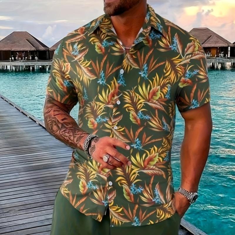 Новейший мужской костюм с принтом в стиле пэчворк, шорты с короткими рукавами и лацканами, спортивный пляжный костюм S-3XL