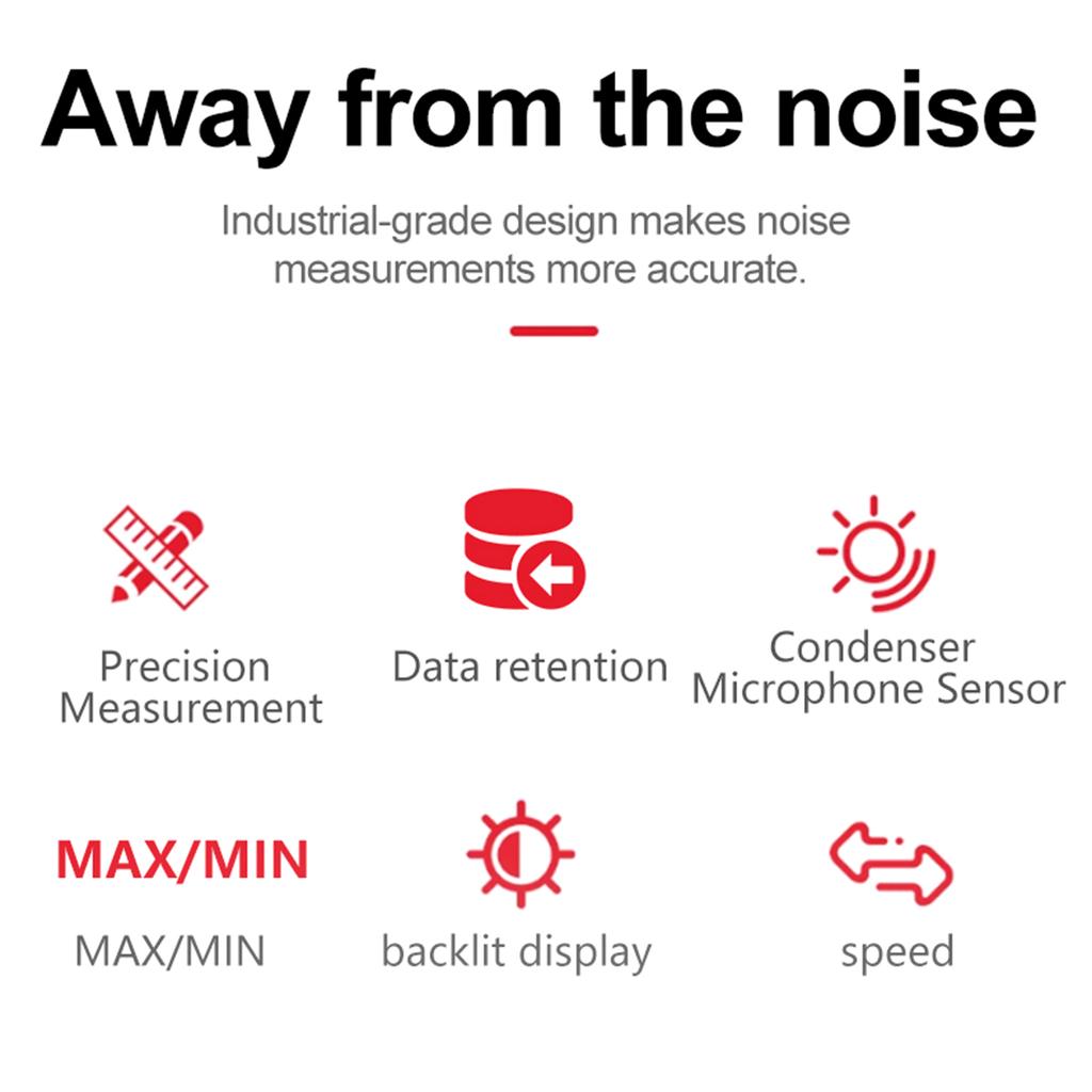 Высокоточный измеритель уровня звука, тестер шума в децибелах, цифровой измеритель шума, простой в использовании для мониторинга окружающей среды