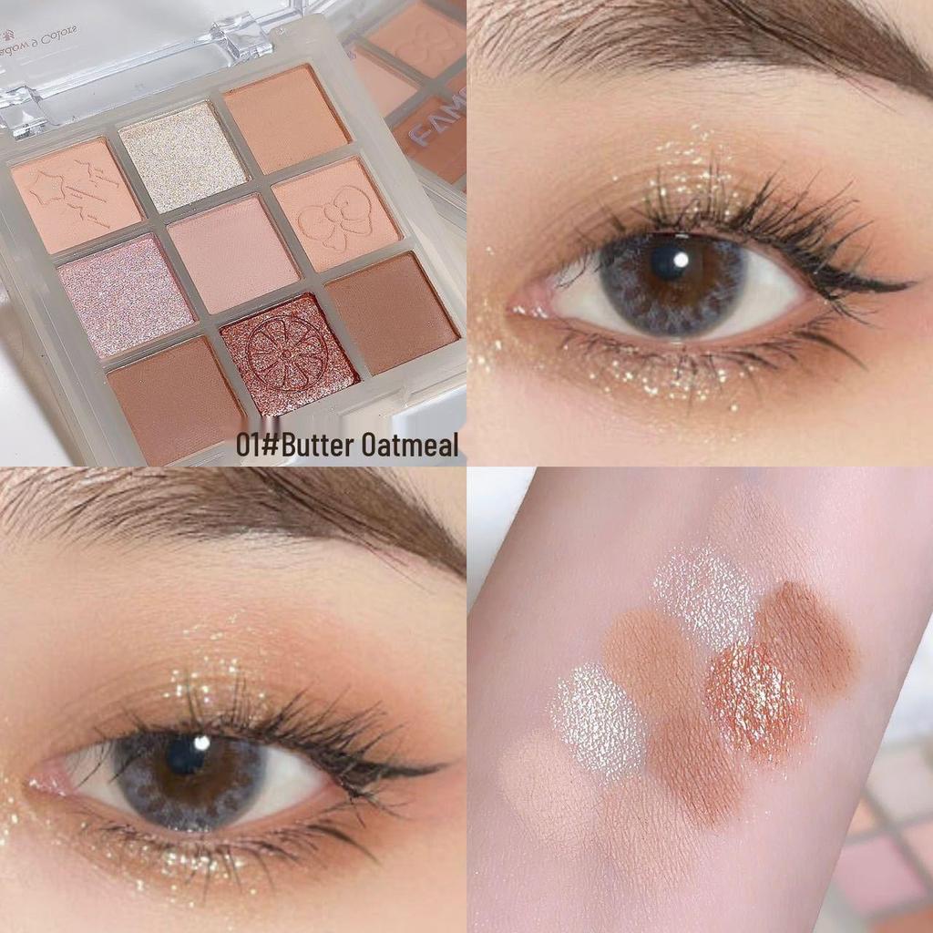 Helen Lady Multi-Use Nine-Color Eyeshadow Palette: Matte, Shimmer & Fine Glitter for Contouring and Makeup