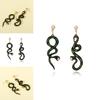 Fashionable Asymmetrical Snake Earrings Chic Modern Animal Design Jewelry