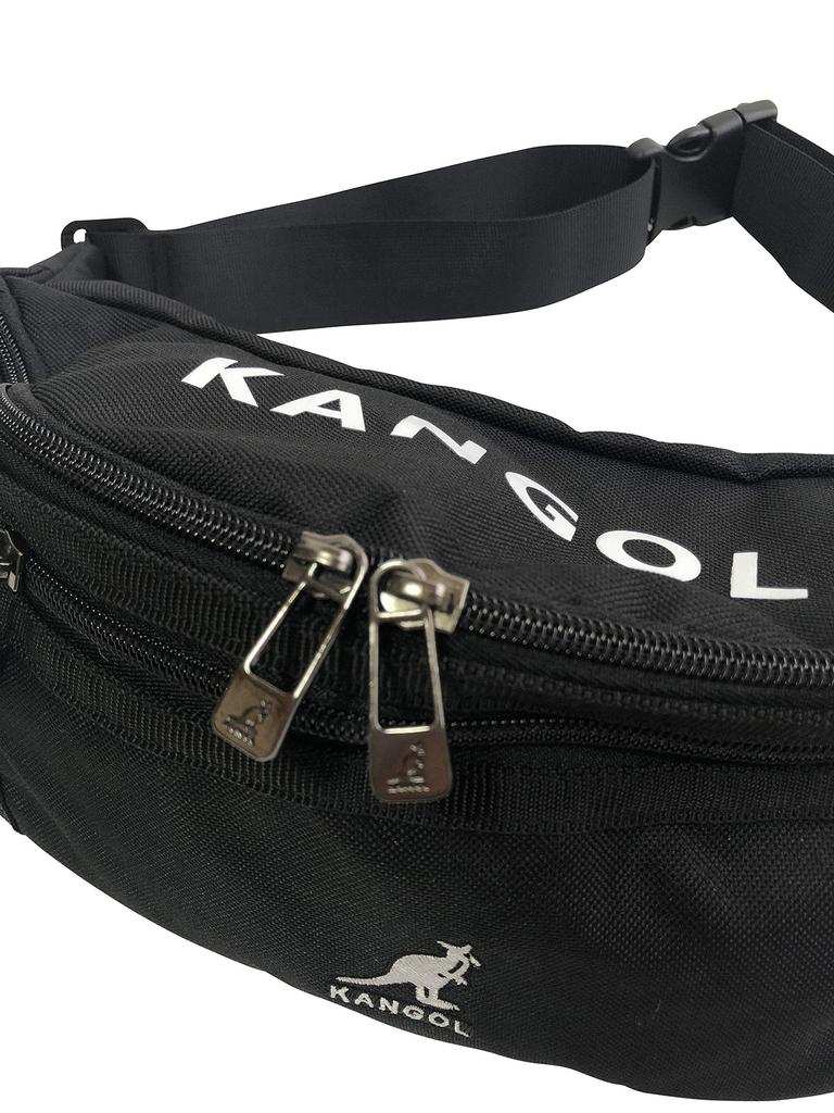 Waist Bag Waist Pouch Crossbody Unisex [Kangol] (BLK×WHT)