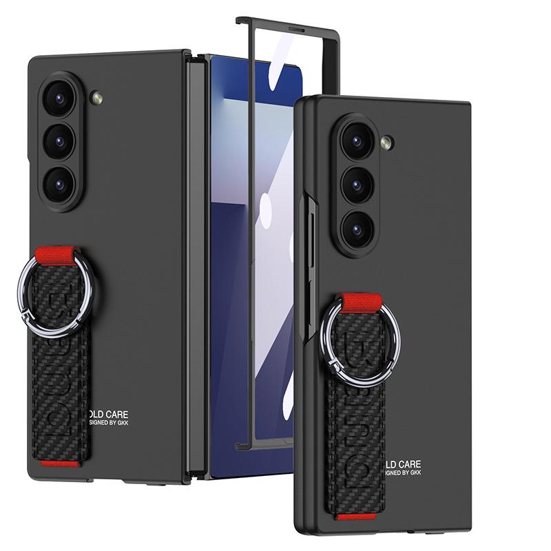 Тонкий чехол-ремешок на запястье Samsung Z Fold 7 с пленкой и кольцом для пальца