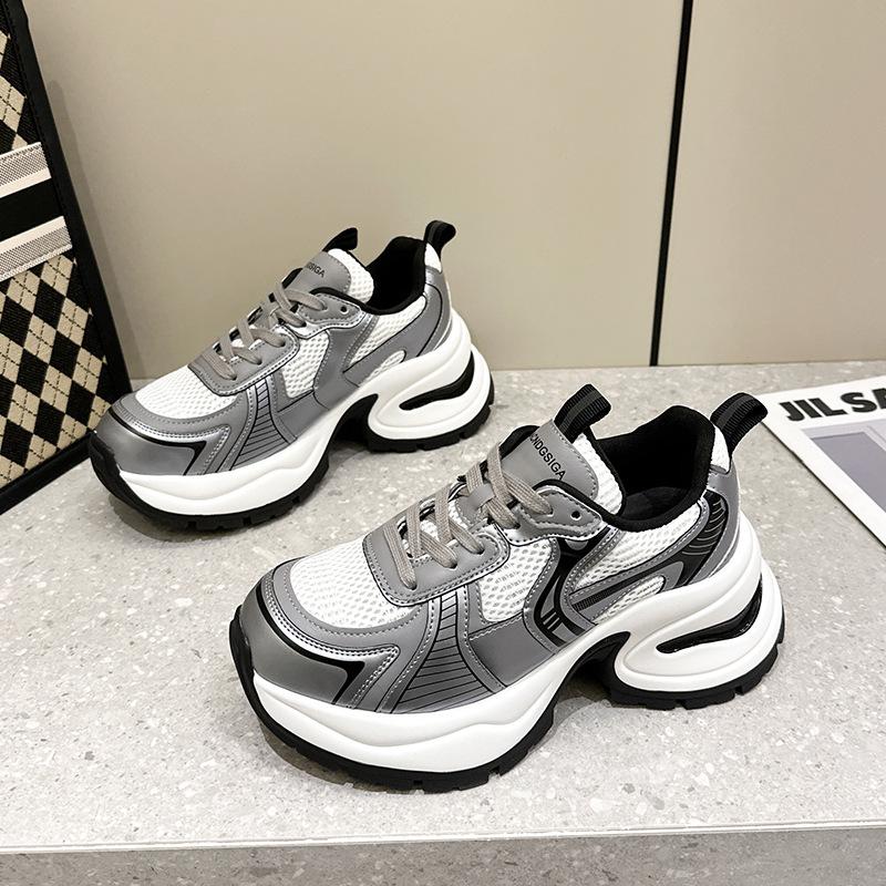 Женские кроссовки на плоской подошве, туфли на платформе, пэчворк, толстая подошва, мягкая кожа, круглый носок, повседневные женские кроссовки, размер 35-40