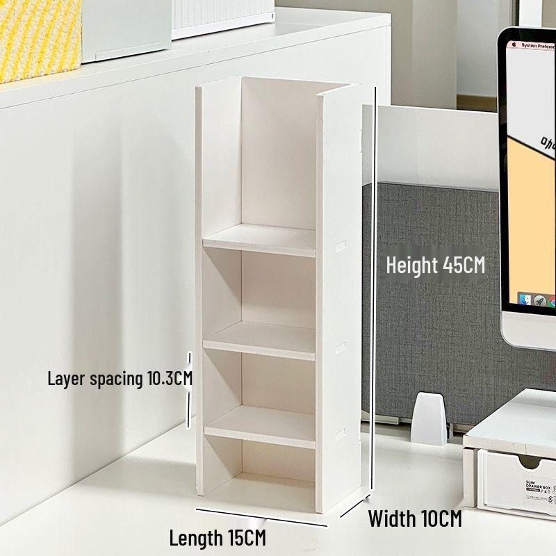 Student Dormitory Corner Desk with Bookshelf and Storage