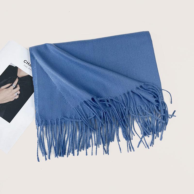 Autumn and Winter New Solid Color Scarf Imitation Cashmere Scarf Women's Warm Shawl Scarf