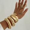 Punk Vintage Irregular Chunky Cuff Bangles for Women Leaf Statement Bracelets Bangles Pulseras Steampunk Men Jewelry