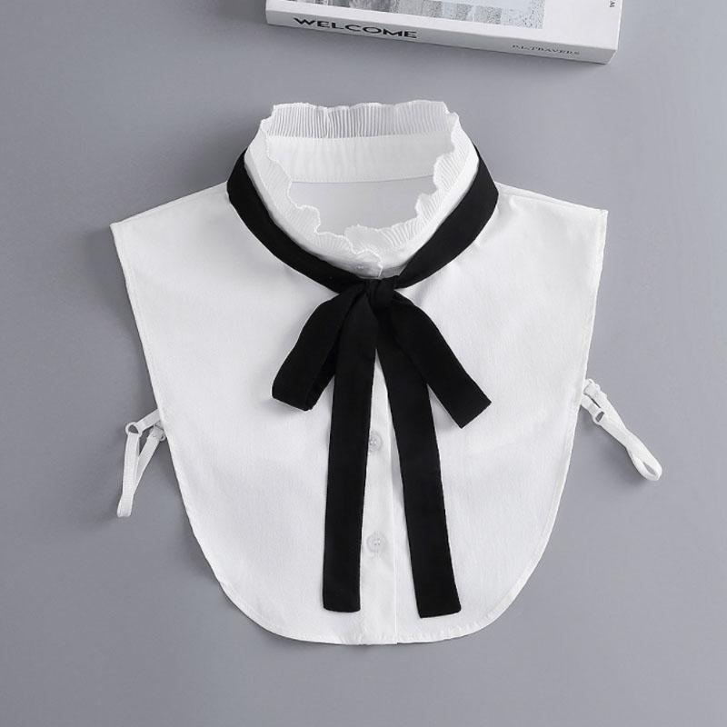 New Fake Victorian Stand Up Collar White Black Lace Collars Detachable For Women Blouse Lapel Shirt False Collar Woman