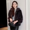Mink Fur Coat Women's Whole Mink Fur Fur Fur Coat Mink Fur Short Winter Fashionable Casual Hooded Jacket