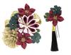 SOUBIEN Hair Ornament Set for Graduation and Perfect for Furisode and Hakama Features Red Chrysanthemum and Ping Pong Flower Braided and Made In
