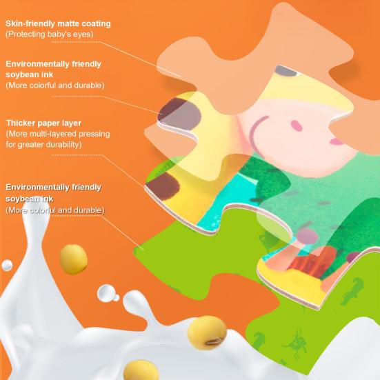 24/48/60Pcs/Set Cartoon Jigsaw Puzzle Toy Animal Vehicle Dinosaur Preschool Leaning Puzzle Game Toddlers Boys Girls Educational Floor Puzzle Toy