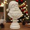Статуэтка Санта-Клауса Белая Милые Статуэтки Бюст Санты Рождественское Настольное Украшение для Стола Книжной Полки Спальни Офиса