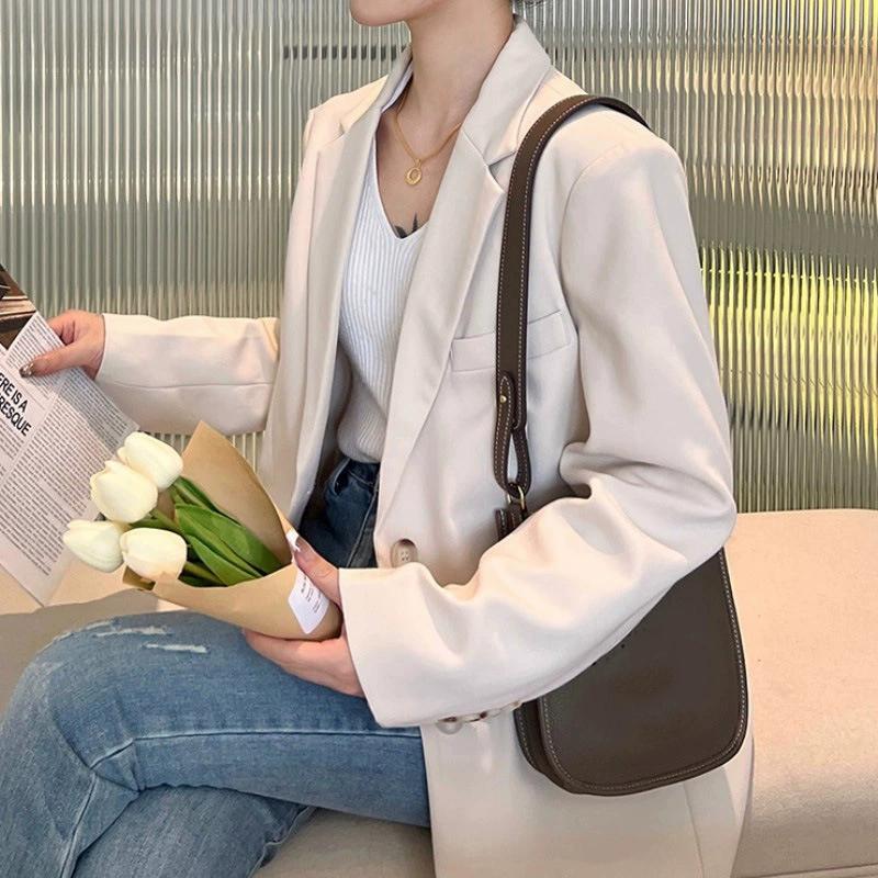 New Genuine Leather Underarm Replacement Strap, Retro Modification Accessory, Adjustable Shoulder Crossbody Leather Strap for Bucket Messenger Style