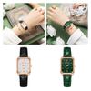 2022 Женские часы из зеленого кварца с красивым квадратным циферблатом для прямых трансляций