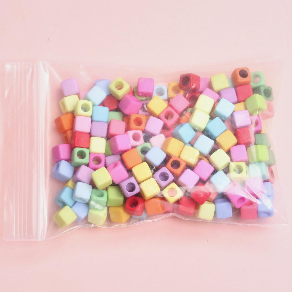 Акрил 200 шт. подвеска квадратное ожерелье браслет аксессуары 7 мм однотонные самодельные ювелирные изделия изготовление бусины россыпью бусины