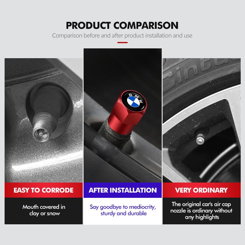 4Pcs Aluminum Car Wheel Valve Protection Cap Tyre Dust Cover For BMW G30 G20 M3 M5 E91 E92 E93 E36 E70 X3 X4 X5 X1 E39 F30