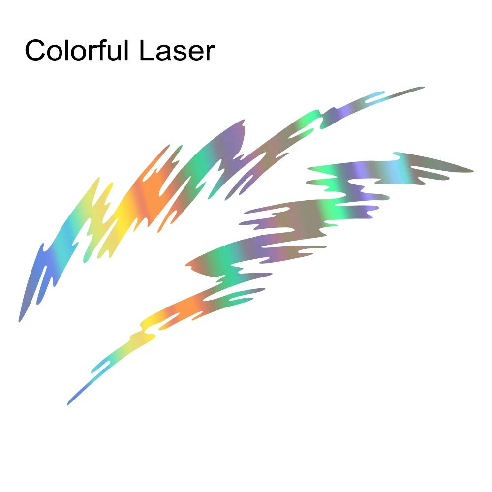 2PCS Car Door Side Stickers Waterproof Flash Shape Vinyl Decals PVC Car Body Decoration Stickers Accessories For Ford MUSTANG