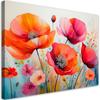 Canvas Print, Poppy Flowers Coloured