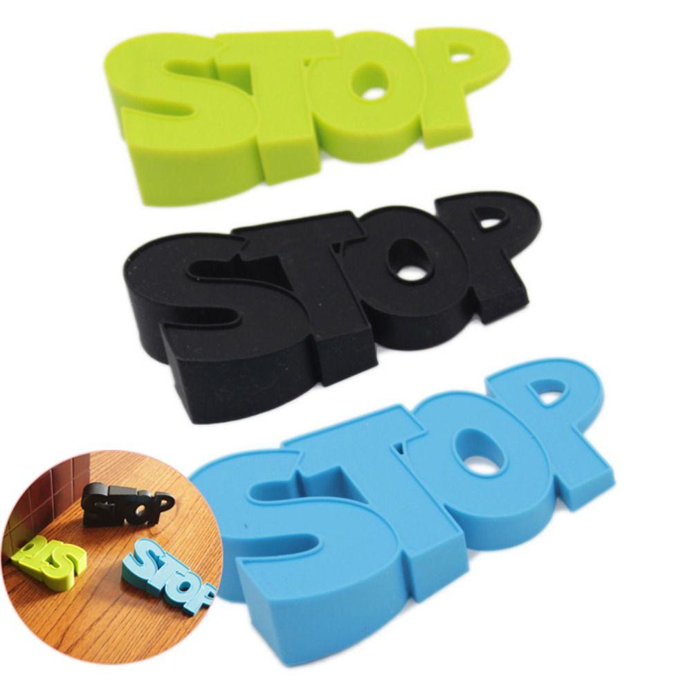 Slip-resistant Anti-Collision Door Wedge STOP Letters Pattern Door Chuck Stopper Home Office