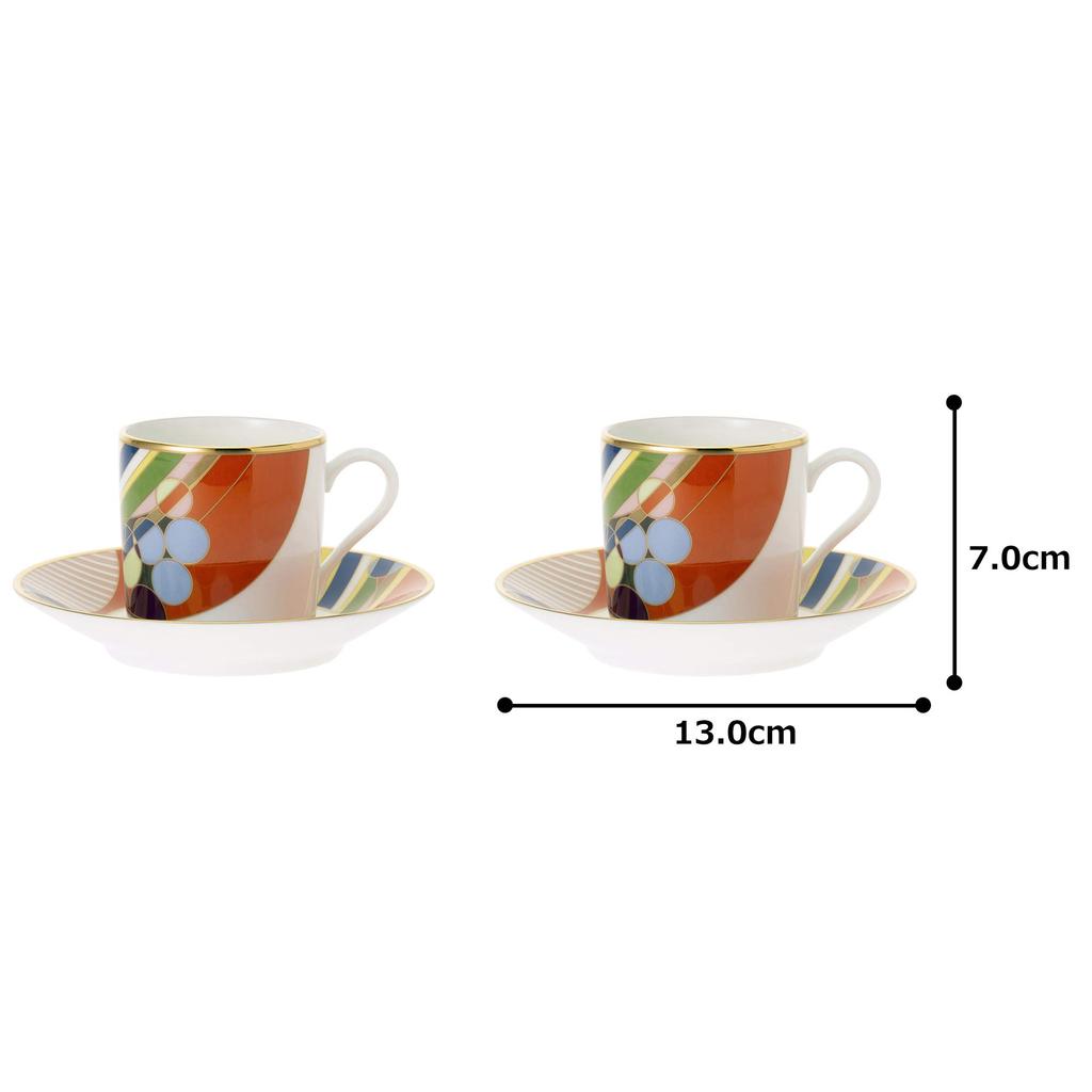 Noritake Кофейная чашка Блюдце 125 куб. см Фрэнк Ллойд Райт Мартовские шары 2 гостя Костяной фарфор и (Парный набор) WP59881/4947
