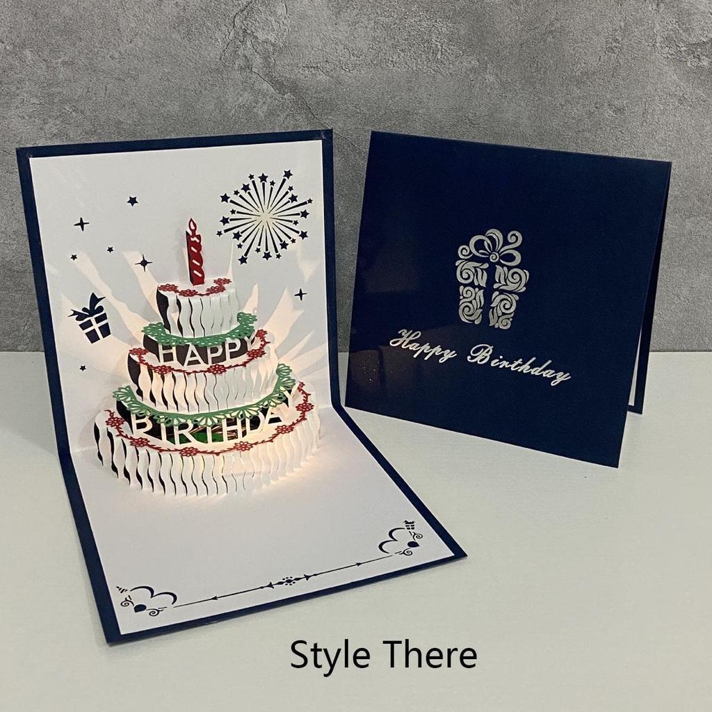 3D всплывающие поздравительные открытки, согревающая светодиодная подсветка, торт ко дню рождения, музыка, поздравительные открытки с днем рождения, всплывающие поздравительные открытки, лазерная резка, лучшие открытки с днем рождения