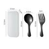 304 Stainless Steel Fork Spoon Set With Box Dessert Spoon Fruit Fork Outdoor Picnic Camping Travel Compact Mini Portable Tableware Set YLE209