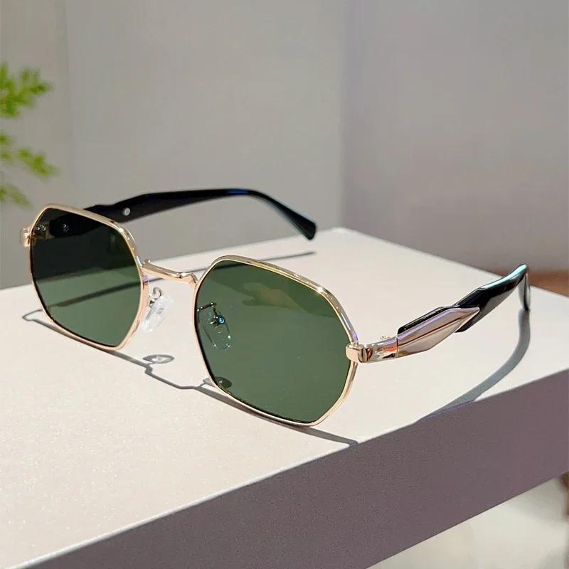 Vintage Polygonal Sunglasses for Men Women Gradient Lens Luxury Brand Design Outdoor Sun Glasses Gafas