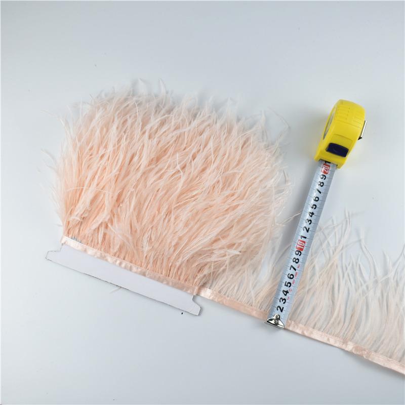 Feather1M 5M 10Meters Ostrich Feather Skirt Fringe Trims 10-15CM Ostrich Feather Ribbon Feathers for Crafts Wedding Feathers Decoration