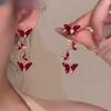 Элегантные серьги-подвески с красным цирконом в виде бабочки для женщин, темпераментные серьги-бантики, модные женские ювелирные аксессуары