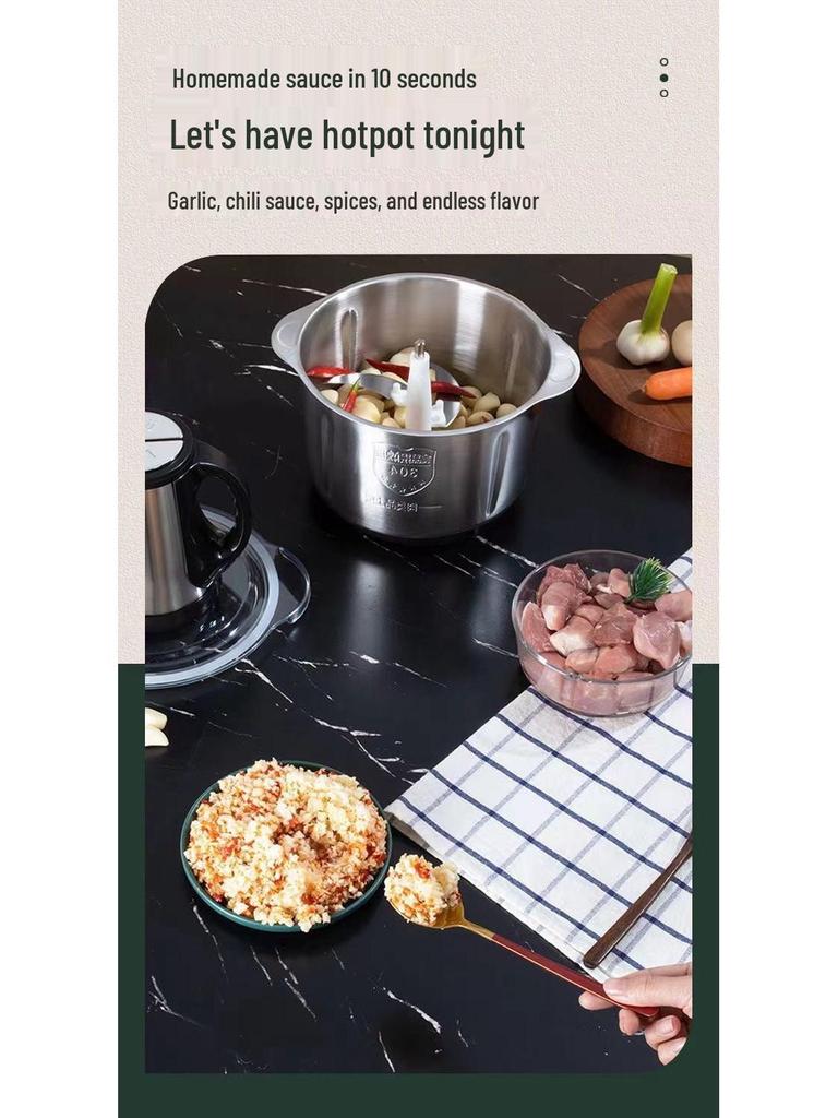 Бесплатная доставка: Обновленная электрическая мясорубка и кухонный комбайн - Миксер, Блендер, Машина для приготовления фарша для пельменей и теста, Измельчитель чили.