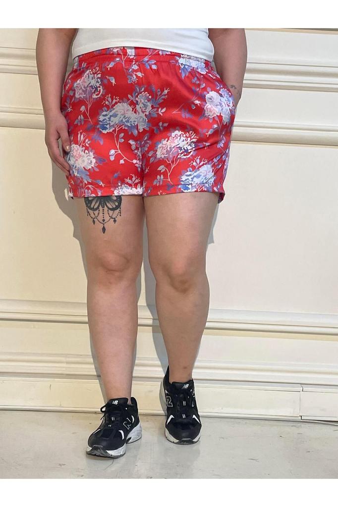 Женские модные шорты большого размера и бермуды атласные фиолетовые шорты больших размеров с эластичной резинкой на талии и боковыми карманами