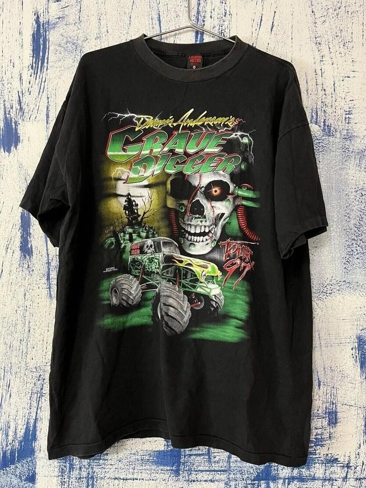 Винтажная черная футболка с коротким рукавом Grave Digger 1997 года, унисекс, репринт, размеры S-5XL, унисекс футболка