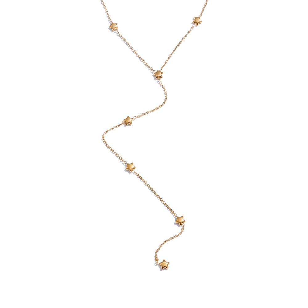 Yhpup Popular Stainless Steel Star Y Chain Long Thin Sexy Necklace Gold & Platinum Plated Chest Chain Summer Chic Jewelry 2025