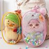 18cm Transparent Doll Storage Bag with Dustproof Cover and Keychain Hanger