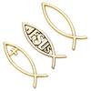 SUPERFINDINGS Gold 3 Styles 3 Pieces Jesus Fish Emblem Jesus Fish Christ Fish Car