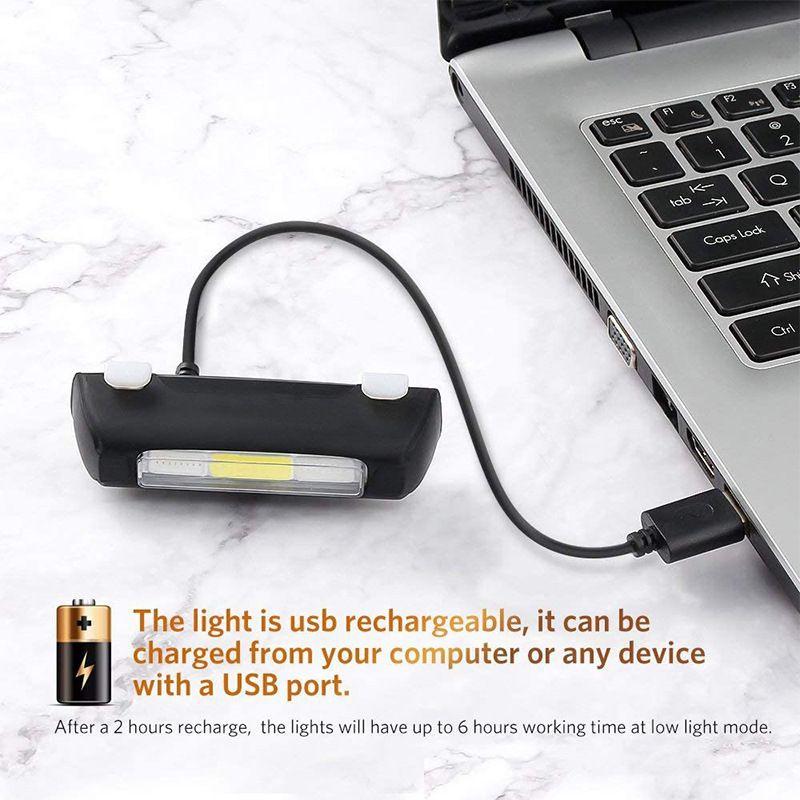 Tricolor 7 Modes Light Bicycle Rear Light Waterproof Bike Light COB USB Rechargeable Mtb Bike Taillights For Cycling Safety