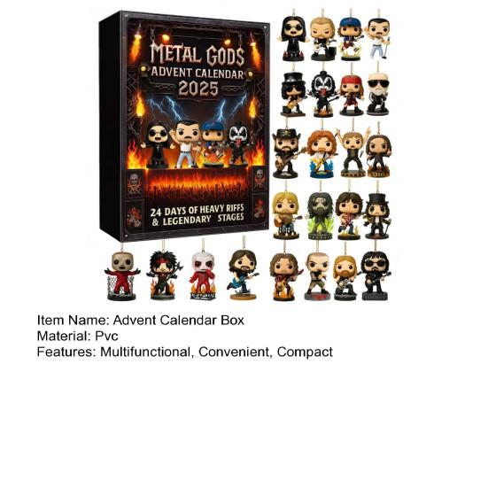 Legends of Rock Metal Advent Calendar 2025 24-Day Countdown Box with Musical Character Collectibles