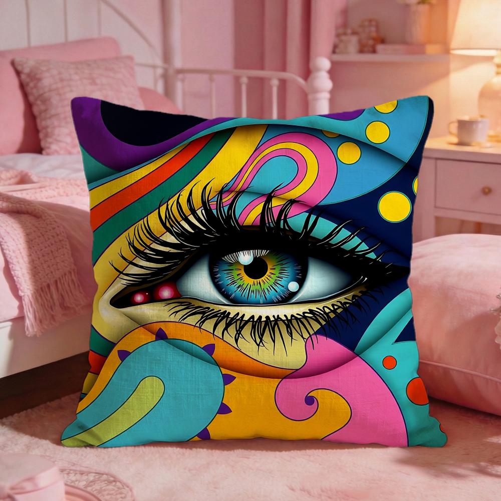 ArtCreative Art EyesS Cushion Cover Premium Comfort Reversible Pillow Cove Two in One Design for Any Room Car Interior