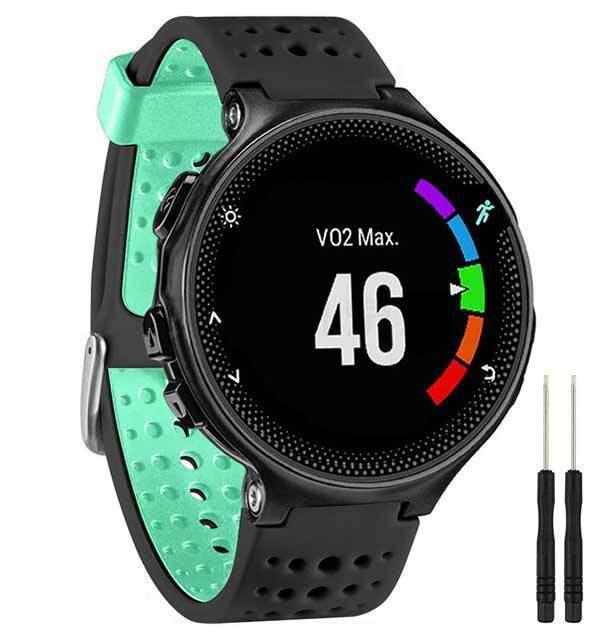 Совместимый силиконовый ремешок для Garmin Forerunner 235/620/735XT - Двухцветный дизайн с круглыми отверстиями.