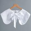 Girls Bowknots Lapel Fake Collar Shawl for Women's Shoulder Wraps White Shawl Sweater Wrap Detachable False Collar