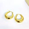 18K Gold Crescent Hoop Stainless Steel Ear Cuffs