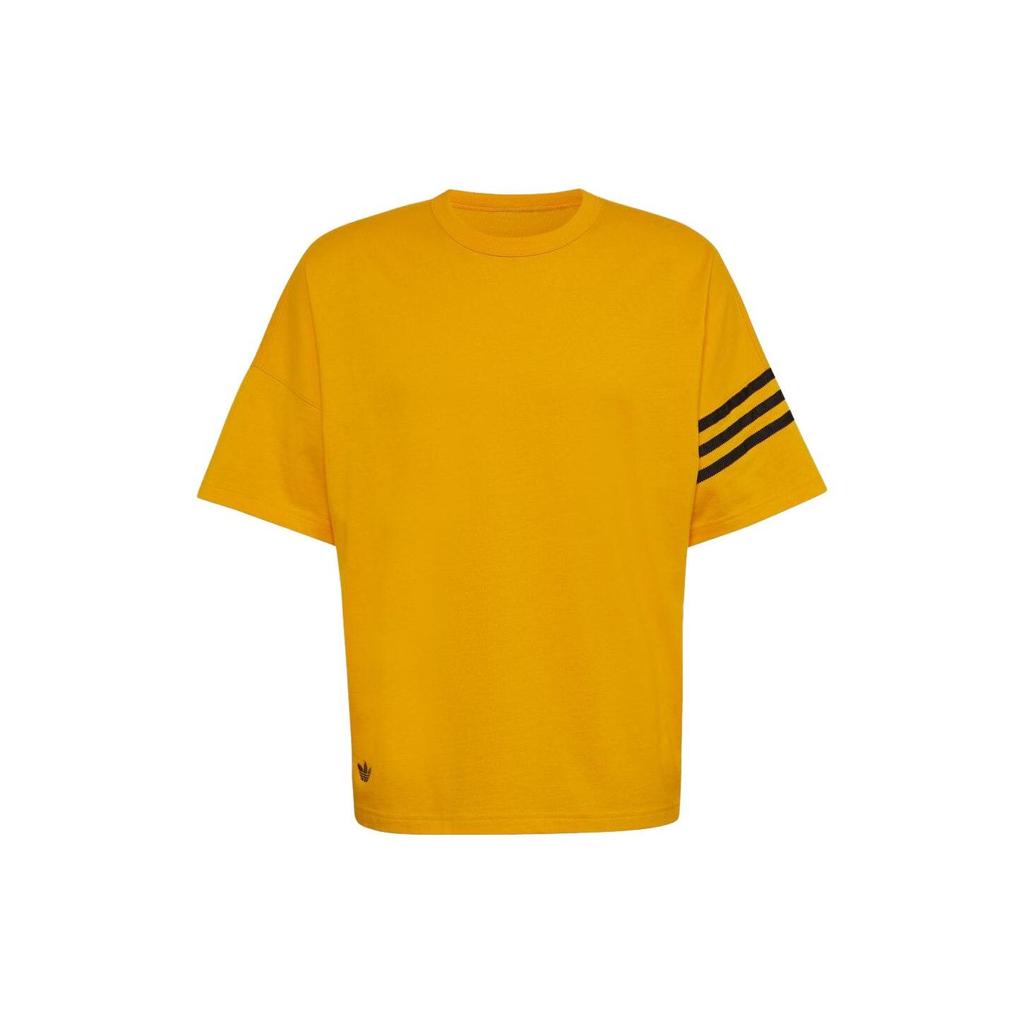 adidas Футболка Originals Adicolor Neuclassics с круглым вырезом и коротким рукавом, однотонная, мужская, золотистая, HM1877