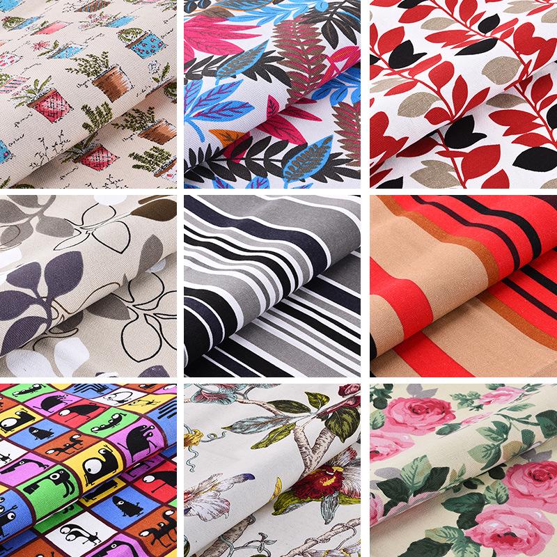 Холщовая хлопковая ткань с цветочным рисунком для дивана, скатерти, полосатых штор, подушек и остатков на распродаже
