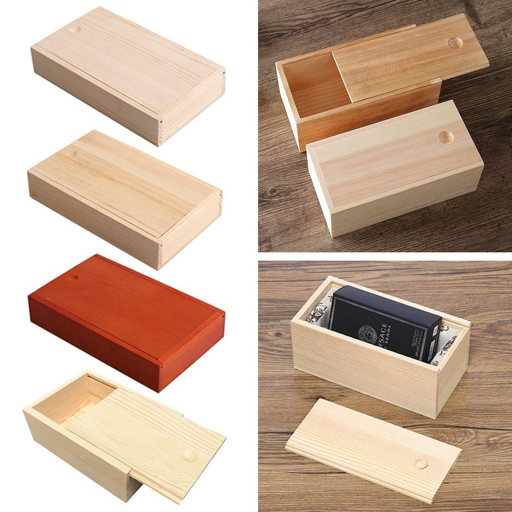 Jewelry Case Card Keeper Unfinished Storage Box Wooden Box Beads Container Jewelry Organizer Case